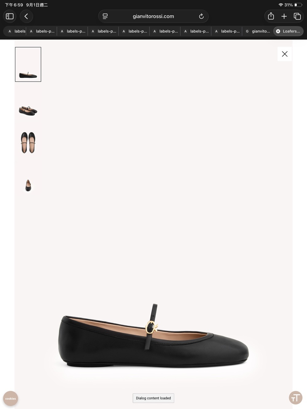 Gianvito Rossi Black Leather Mary Jane Flats - Picture 2 of 7